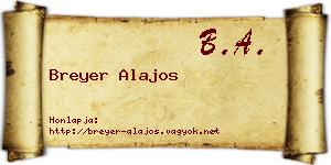 Breyer Alajos névjegykártya